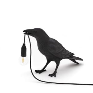 Seletti Bird Waiting Bordlampe Sort Udendørs